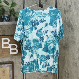 DG2 by Diane Gilman Women's Short-Sleeve Floral Print Top