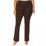 DG2 by Diane Gilman Pull On Ponte Boot Cut Pants Espresso Plus 3X Petite
