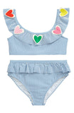 Mini Boden Kids' Girls Pretty Frill Two-Piece Swimsuit