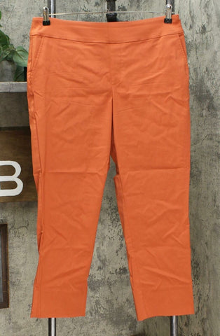 MarlaWynne FLATTERfit Stretch Twill Pants With Pockets Persimmon Petite 16