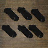 Fruit Of The Loom Extended Size Cushioned 6pk No Show Athletic Socks Black 8-12