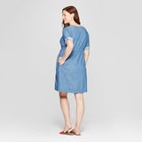 Isabel Maternity by Ingrid & Isabel Tie Waist Denim Shirtdress
