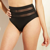 Shade & Shore Women's Mesh Inset High Waist Bikini Bottom