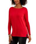 Style & Co Women's Seamed Rib Sleeve Tunic Sweater