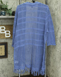 H by Halston Plus Size Draped Textured Knit Cardigan With Tassel Hem