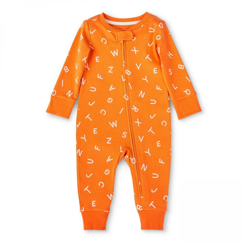 NWT Christian Robinson Baby Alphabet Front Zipper One Piece Pajama 0-3 Months