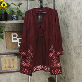 Curation's Womens Bohemian Glamour Faux Suede Topper Jacket