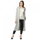 Lisa Rinna Women's Open Front Rib Knit Duster Cardigan Sweater