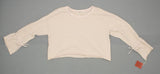 Mossimo Women's Pink French Terry Cropped Wrist Tie Pullover Sweatshirt