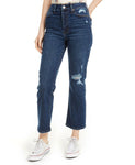 Celebrity Pink Women's Junior Fit Distressed Crop Straight Jeans