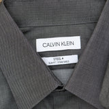 Calvin Klein Steel Slim-Fit Stain Shield Solid Dress Shirt Gray M 15 32/33