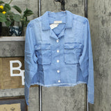 Side Stitch Women's Button-Front Textured Shirt Jacket