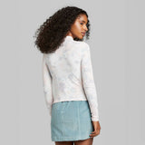 Wild Fable Women's Long Sleeve Cropped Mock Turtleneck Shirt Top