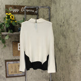 Prologue Women's Rib Knit Mock Turtleneck Pullover Sweater