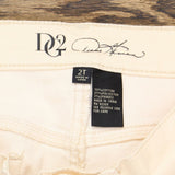 DG2 by Diane Women's Embroidered Applique Wide Leg Jeans Cream 2 TALL