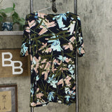 Nina Leonard Printed Miracle Matte Jersey Tunic With Pockets Navy Medium
