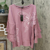 DG2 by Diane Gilman Women's DG Downtime Butterfly Fleece Sweatshirt