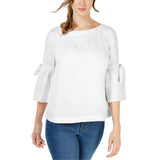 Charter Club Women's Linen Bell Sleeve Top