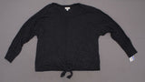 Style & Co. Women's Tie-Hem Sweater Black Heather XL