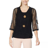 Nina Leonard Women's Coconut Button Bolero Sweater With Tank Top