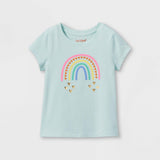 Cat & Jack Toddler Girls' Sparkle Rainbow Graphic T-Shirt