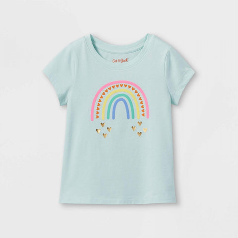 Cat & Jack Toddler Girls' Sparkle Rainbow Graphic T-Shirt