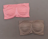 Rhonda Shear LOT OF 2 Underwire Bandeau Bra Removable Pads Mocha/ Pink Small
