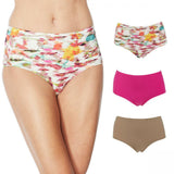 Rhonda Shear 3 Pack Women's Solid And Print Invisible Body Brief Panties