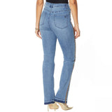 DG2 by Diane Gilman Side Embroidered Studded Boot Cut Jeans Plus 18W Midtone