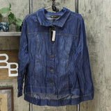 DG2 by Diane Gilman Women's Plus Size Lightweight SoftCell Chambray Jacket