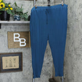 West Kei Plus Size Tua Pull-On Slim Gauze Pants Teal Blue Green 2X
