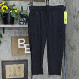 All in Motion Mid-Rise Stretch Woven Tapered Leg Capri Leggings 21" Black XS