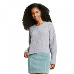 Wild Fable Women's Crewneck Cropped Cable Knit Sweater