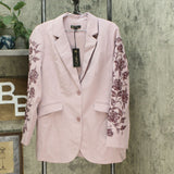DG2 by Diane Gilman Women's Embroidered Gabardine Blazer Jacket
