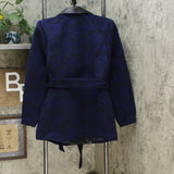 MOTTO Women's Floral Jacquard Coat With Faux Leather Trim