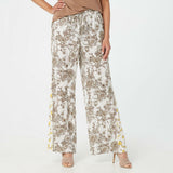 NWT Susan Graver Petite Woven Twin-Print Wide Leg Pants. A377206 PM