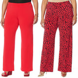IMAN Women's Plus Size 2 Pack Global Chic Luxury Resort Palazzo Pants