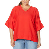 DG2 by Diane Gilman Women's Plus Size Dolman Sleeve Top