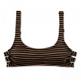 Xhilaration Women's Metallic Stripe Strappy Back Bralette Bikini Top