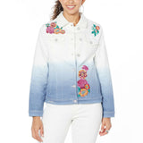 DG2 by Diane Gilman Women's Embroidered Signature Denim Jean Jacket