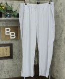 Cuddl Duds Stretch Woven Lounge Pants with Tuxedo Stripe Cloud Grey XL