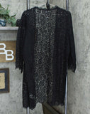 NWT Isaac Mizrahi Live! Women's Open Front Floral Knit Lace Duster. XL