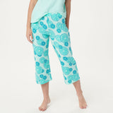 AnyBody Women's Cozy Knit Fruit Slice Printed Pajama Set Bright Mint XXS