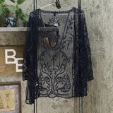 Nina Leonard Women's 3/4-Sleeve Embroidered Mesh Topper Jacket