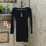 Wild Fable Women's Long Sleeve Scoop Neck Rib Knit Mini Dress