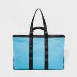 Wild Fable Zip Closure Faux Leather Trim Weekender Bag Aqua Blue