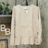 Denim & Co. Women's Yarn Dyed Striped Peplum Jacket