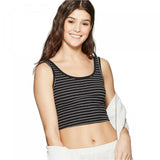 Colsie Women's Striped Crop Sleep Tank Top