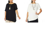 MarlaWynne WynneLayers Women's Plus Size Asymmetric Knit Side Tie Top