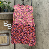 DG2 by Diane Gilman Women's Mixed Print Button-Down Tunic Top Pink Multi 2X